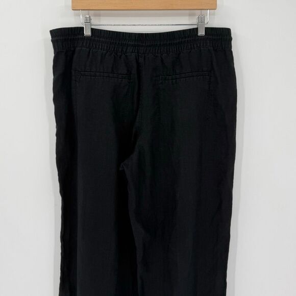 Athleta Retreat Linen High Rise Wide Leg Pants Black Women Large 851038 - Picture 5 of 13